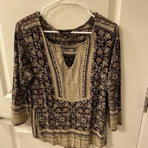 Lucky Brand Floral Boho Long Sleeve Shirt